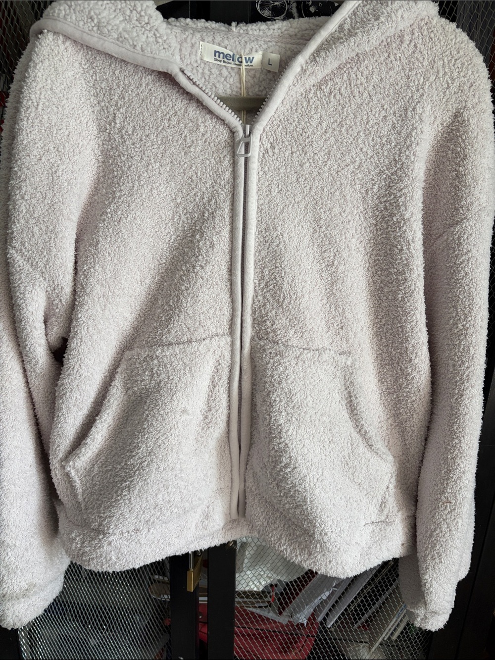 mellow Plush Zip-Up Hoodie - Light Cream